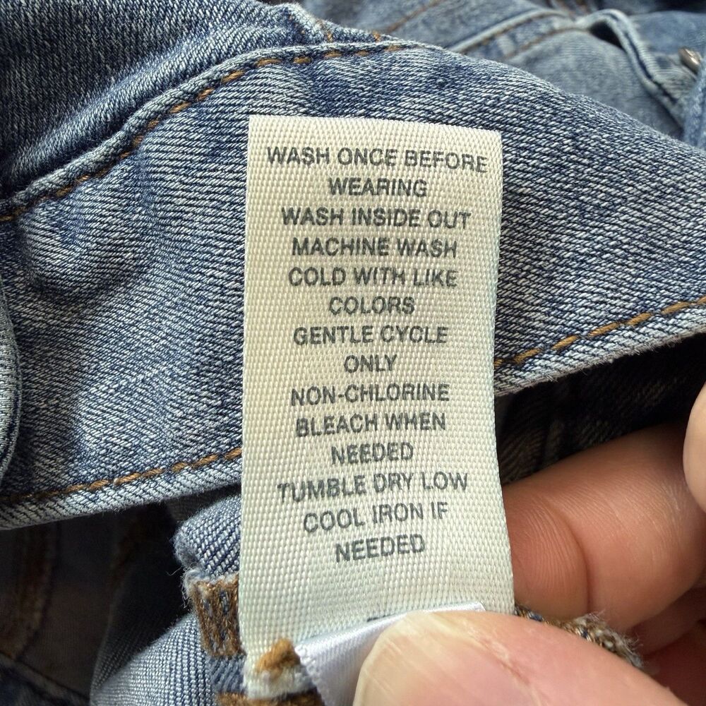 Mudd Girls Distressed Blue Denim Button Up Jacket, 10 - Picture 9 of 9